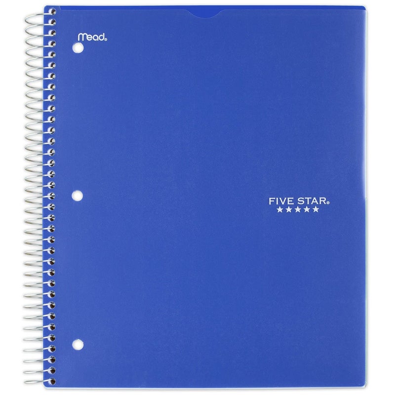 Five Star Spiral Notebook, 3 Subject, College Ruled Paper, 150 Sheets, 11" x 8-1/2, Customizable Cover, Color Selected For You, 1 Count (08232) - Image 1